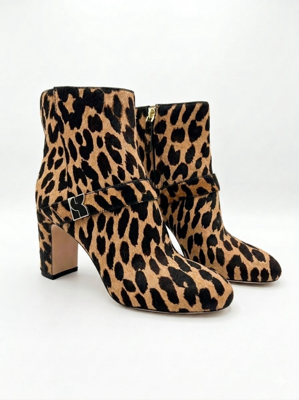 kate spade Calfhair Leopard Print Ankle Booties in Tan and Black